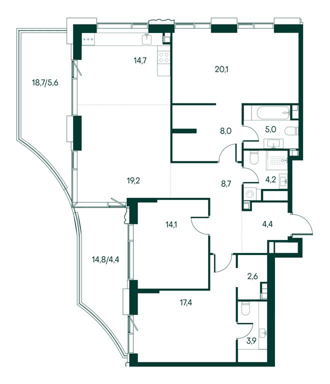3-BD Apartment Sale, 132.4平方米 at Primavera, Volokolamskoye Highway, вл67, Moscow, Russia #2 3-BD Apartment Sale, 132.4平方米 at Primavera, Volokolamskoye Highway, вл67, Moscow, Russia #2