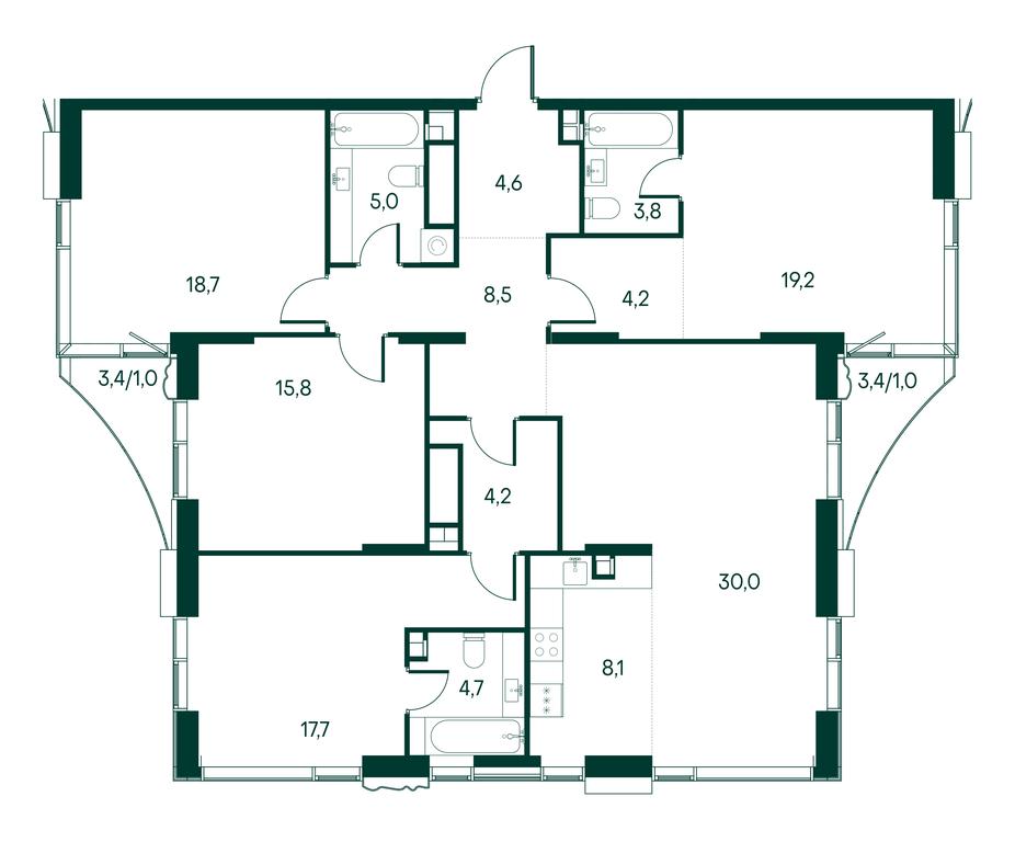 4-BD Apartment Sale, 146.5 sq. m. at Primavera, Volokolamskoye Highway, вл67, Moscow, Russia #2 4-BD Apartment Sale, 146.5 sq. m. at Primavera, Volokolamskoye Highway, вл67, Moscow, Russia #2