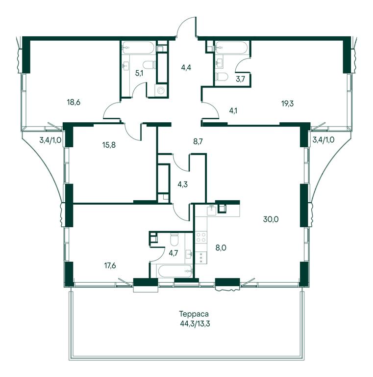 4-BD Apartment Sale, 159.6 sq. m. at Primavera, Volokolamskoye Highway, вл67, Moscow, Russia #2 4-BD Apartment Sale, 159.6 sq. m. at Primavera, Volokolamskoye Highway, вл67, Moscow, Russia #2