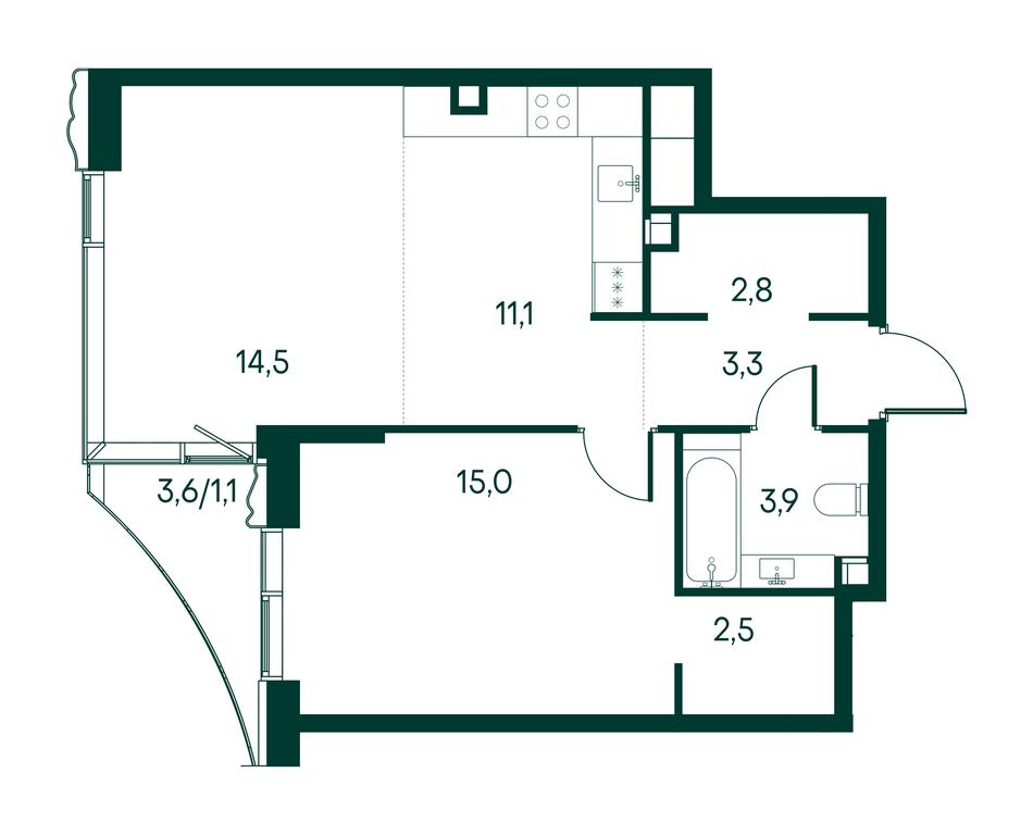 1-BD Apartment Sale, 54.2 sq. m. at Primavera, Volokolamskoye Highway, вл67, Moscow, Russia #2 1-BD Apartment Sale, 54.2 sq. m. at Primavera, Volokolamskoye Highway, вл67, Moscow, Russia #2