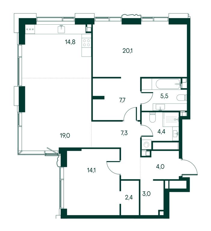 2-BD Apartment Sale, 102.3 sq. m. at Primavera, Volokolamskoye Highway, вл67, Moscow, Russia #2 2-BD Apartment Sale, 102.3 sq. m. at Primavera, Volokolamskoye Highway, вл67, Moscow, Russia #2