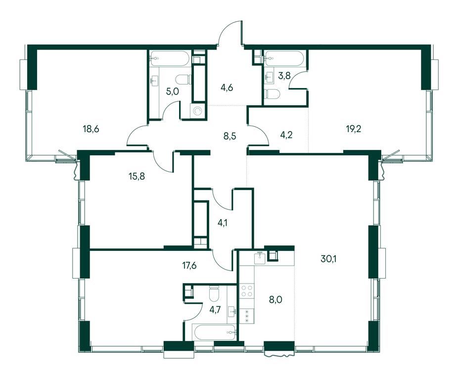 4-BD Apartment Sale, 144.2 sq. m. at Primavera, Volokolamskoye Highway, вл67, Moscow, Russia #2
