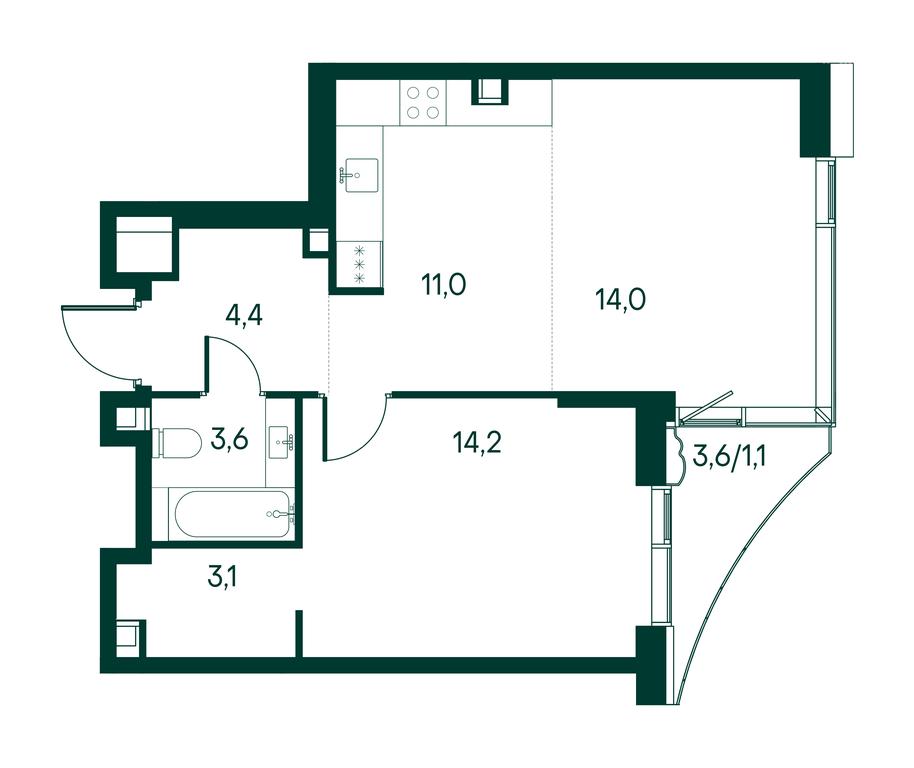1-BD Apartment Sale, 51.4 sq. m. at Primavera, Volokolamskoye Highway, вл67, Moscow, Russia #2 1-BD Apartment Sale, 51.4 sq. m. at Primavera, Volokolamskoye Highway, вл67, Moscow, Russia #2