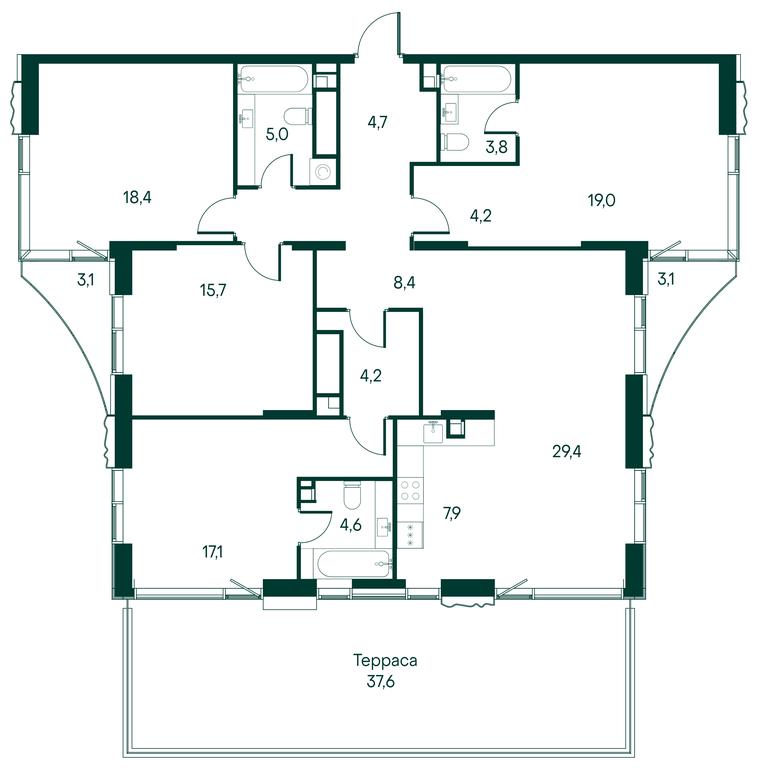 4-BD Apartment Sale, 159.5 sq. m. at Primavera, Volokolamskoye Highway, вл67, Moscow, Russia #1