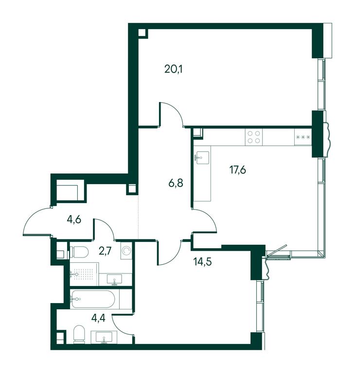 2-BD Apartment Sale, 70.7 sq. m. at Primavera, Volokolamskoye Highway, вл67, Moscow, Russia #2 2-BD Apartment Sale, 70.7 sq. m. at Primavera, Volokolamskoye Highway, вл67, Moscow, Russia #2
