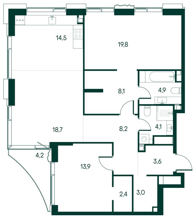 2-BD Apartment Sale, 104.1 sq. m. at Primavera, Volokolamskoye Highway, вл67, Moscow, Russia #1 2-BD Apartment Sale, 104.1 sq. m. at Primavera, Volokolamskoye Highway, вл67, Moscow, Russia #1