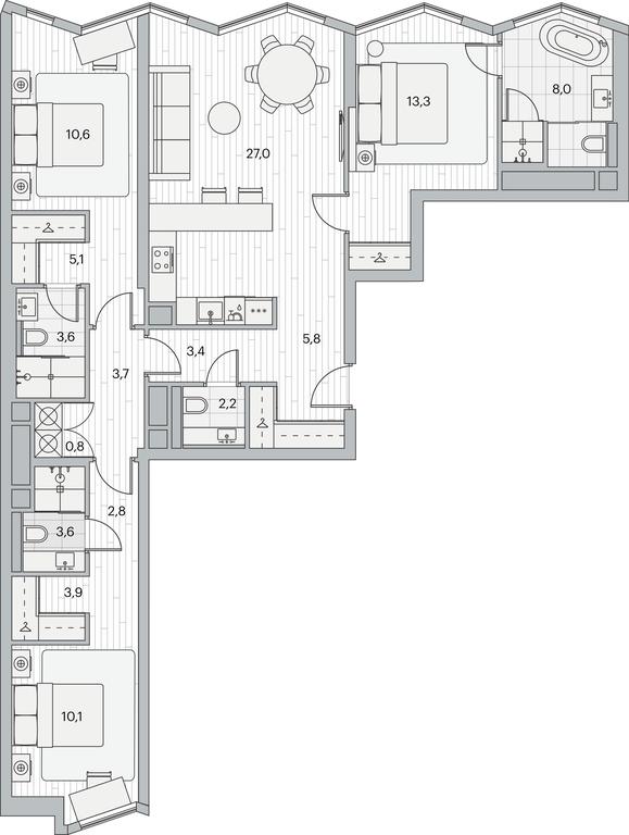 3-BD Apartment Sale, 103.5平方米 at Beregovoy, Beregovoy Drive, 2, Moscow, Russia #1 3-BD Apartment Sale, 103.5平方米 at Beregovoy, Beregovoy Drive, 2, Moscow, Russia #1