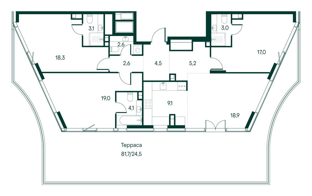3-BD Apartment Sale, 131.9 sq. m. at Primavera, Volokolamskoye Highway, вл67, Moscow, Russia #2