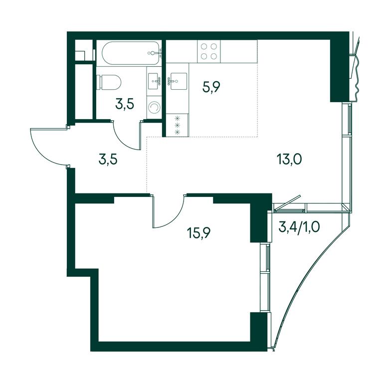 1-BD Apartment Sale, 42.8 sq. m. at Primavera, Volokolamskoye Highway, вл67, Moscow, Russia #2 1-BD Apartment Sale, 42.8 sq. m. at Primavera, Volokolamskoye Highway, вл67, Moscow, Russia #2