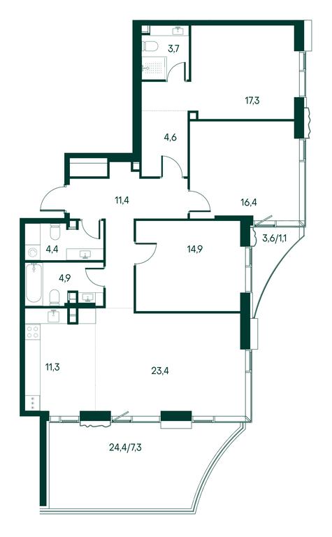 3-BD Apartment Sale, 120.7 sq. m. at Primavera, Volokolamskoye Highway, вл67, Moscow, Russia #2 3-BD Apartment Sale, 120.7 sq. m. at Primavera, Volokolamskoye Highway, вл67, Moscow, Russia #2