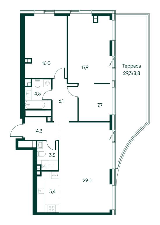 2-BD Apartment Sale, 103.2 sq. m. at Primavera, Volokolamskoye Highway, вл67, Moscow, Russia #2