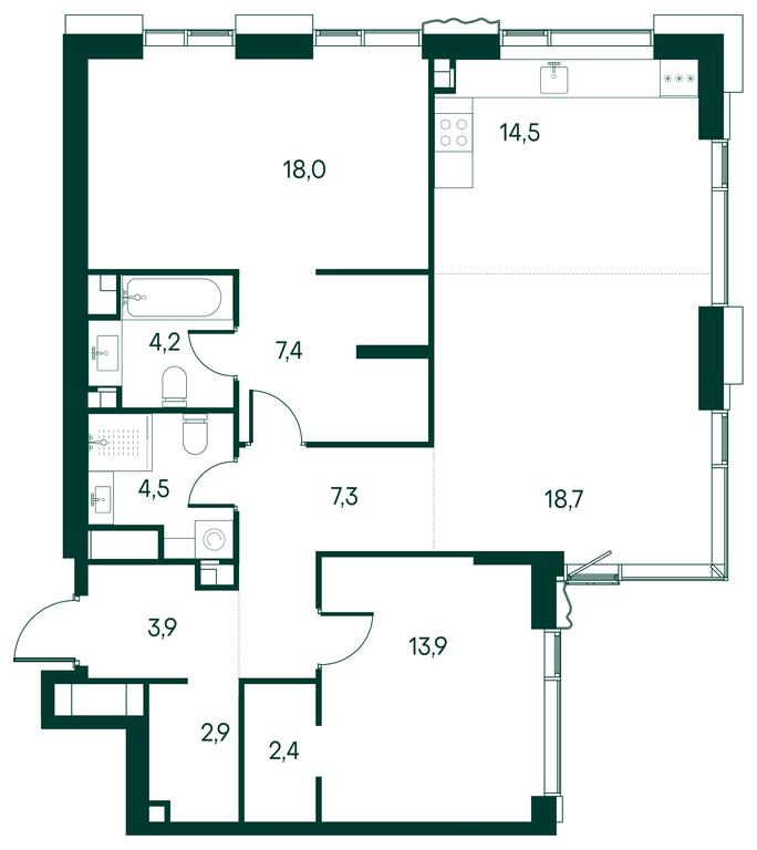 2-BD Apartment Sale, 98.4 sq. m. at Primavera, Volokolamskoye Highway, вл67, Moscow, Russia #1 2-BD Apartment Sale, 98.4 sq. m. at Primavera, Volokolamskoye Highway, вл67, Moscow, Russia #1