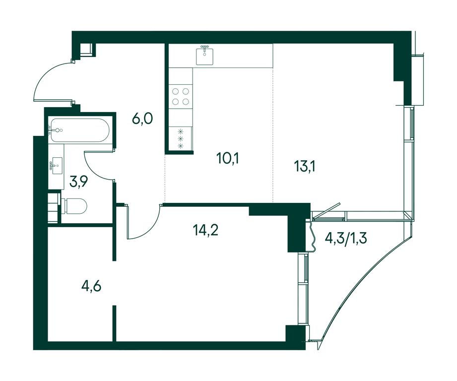 1-BD Apartment Sale, 53.2 sq. m. at Primavera, Volokolamskoye Highway, вл67, Moscow, Russia #2