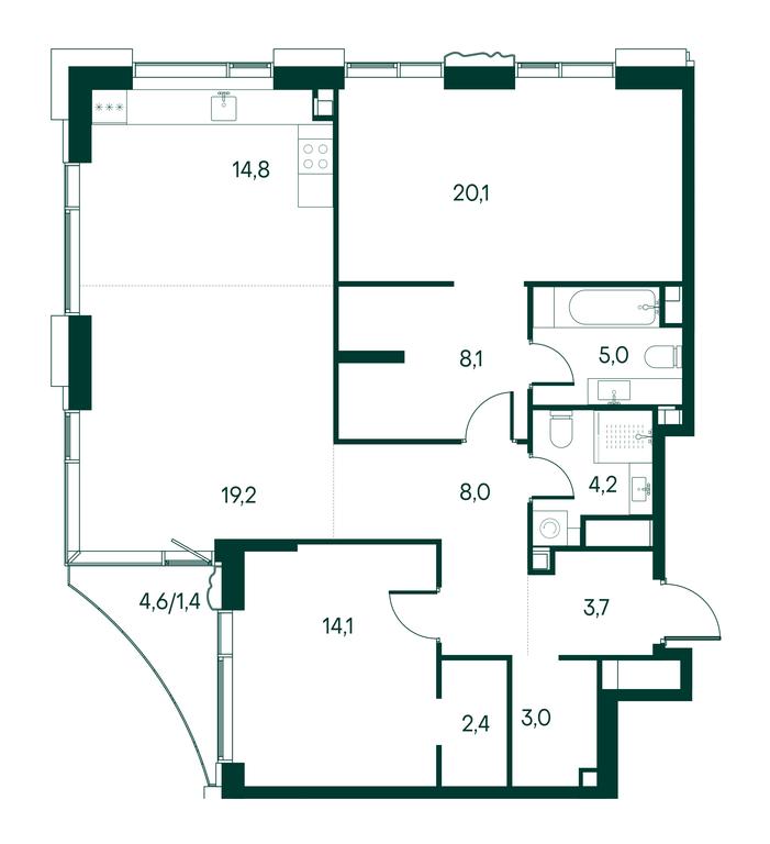 2-BD Apartment Sale, 104平方米 at Primavera, Volokolamskoye Highway, вл67, Moscow, Russia #2 2-BD Apartment Sale, 104平方米 at Primavera, Volokolamskoye Highway, вл67, Moscow, Russia #2