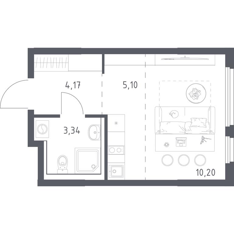 Apartment Sale, 22.81 sq. m. at Prigorod Lesnoe, Molodyozhny bulvar, 6, derevnya Misaylovo, Leninskiy City District, Moscow Region, Russia #2 Apartment Sale, 22.81 sq. m. at Prigorod Lesnoe, Molodyozhny bulvar, 6, derevnya Misaylovo, Leninskiy City District, Moscow Region, Russia #2