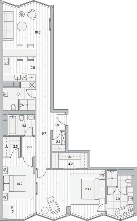 2-BD Apartment Sale, 105.1平方米 at Beregovoy, Beregovoy Drive, 2, Moscow, Russia #1 2-BD Apartment Sale, 105.1平方米 at Beregovoy, Beregovoy Drive, 2, Moscow, Russia #1