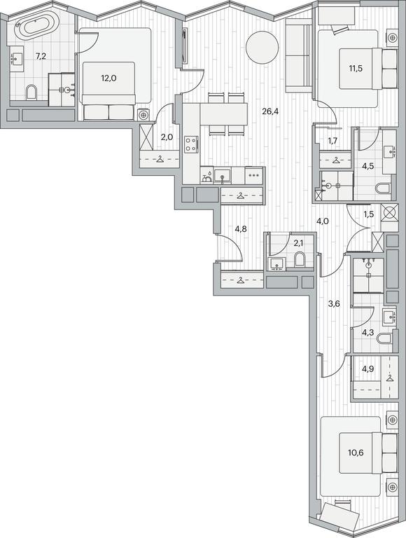 3-BD Apartment Sale, 101.8平方米 at Beregovoy, Beregovoy Drive, 2, Moscow, Russia #1 3-BD Apartment Sale, 101.8平方米 at Beregovoy, Beregovoy Drive, 2, Moscow, Russia #1