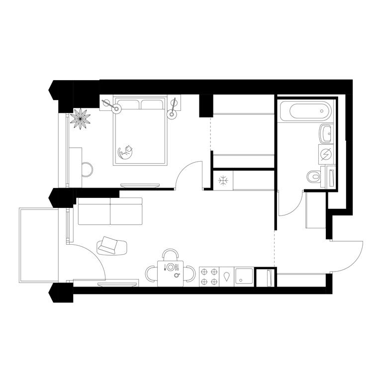1-BD Apartment Sale, 42.5 sq. m. at Businovskiy Park, Izhorskaya Street, 6с5, Moscow, Russia #2