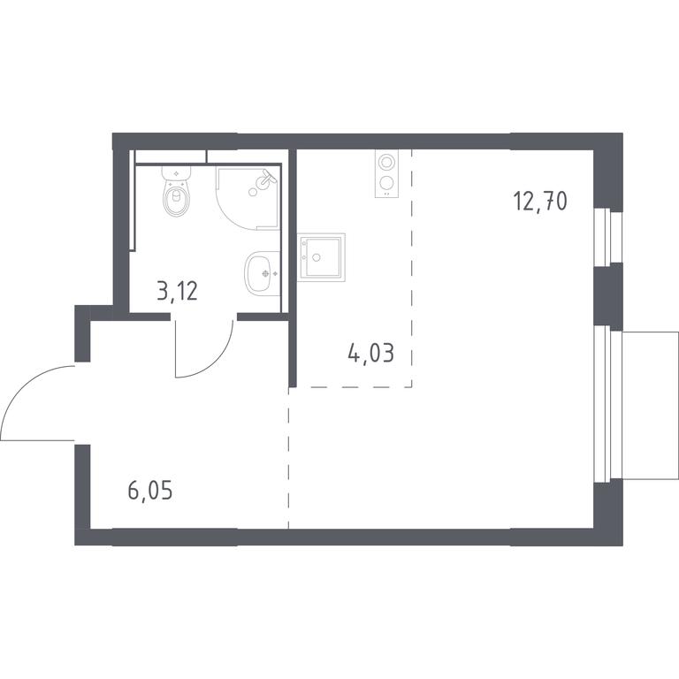 Apartment Sale, 25.9 sq. m. at Mytishchi Park, Silikatnaya ulitsa, 41к3, Mytischi, Moscow Region, Russia #1