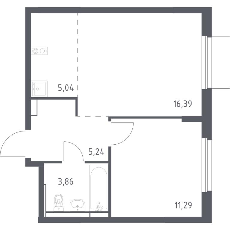 Apartment Sale, 41.82平方米 at Mytishchi Park, Silikatnaya ulitsa, 41к3, Mytischi, Moscow Region, Russia #1