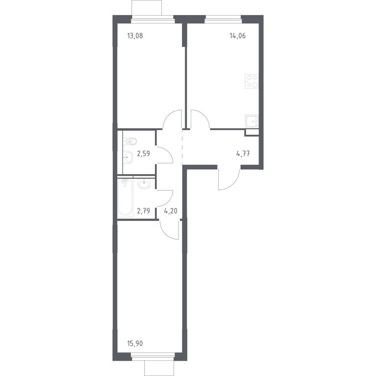 1-BD Apartment Sale, 57.39平方米 at Mytishchi Park, Silikatnaya ulitsa, 41к3, Mytischi, Moscow Region, Russia #1 1-BD Apartment Sale, 57.39平方米 at Mytishchi Park, Silikatnaya ulitsa, 41к3, Mytischi, Moscow Region, Russia #1