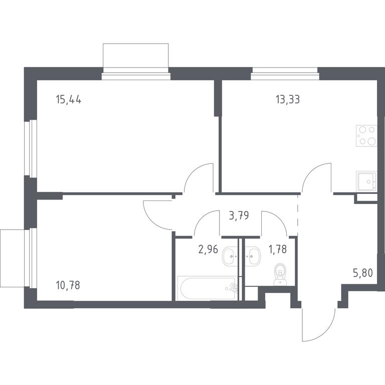 1-BD Apartment Sale, 53.88 sq. m. at Mytishchi Park, Silikatnaya ulitsa, 41к3, Mytischi, Moscow Region, Russia #1 1-BD Apartment Sale, 53.88 sq. m. at Mytishchi Park, Silikatnaya ulitsa, 41к3, Mytischi, Moscow Region, Russia #1