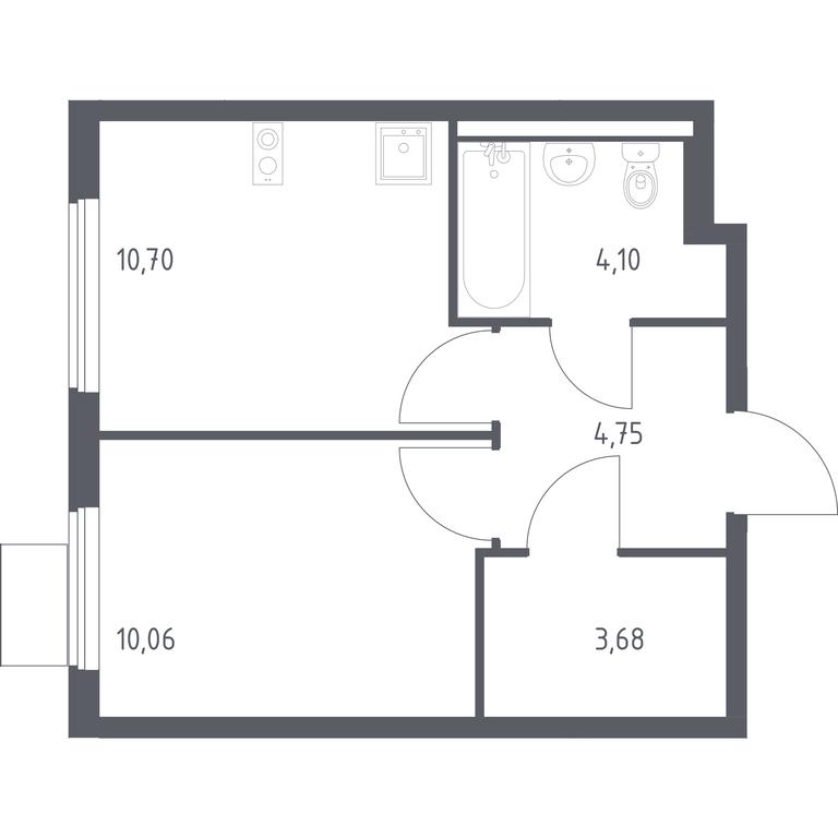Apartment Sale, 33.29平方米 at Gorki Park, Shkolnaya ulitsa, 2, derevnya Korobovo, Leninskiy City District, Moscow Region, Russia #1