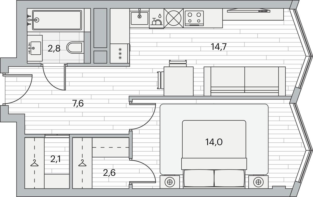 1-BD Apartment Sale, 43.7平方米 at Beregovoy, Beregovoy Drive, 2, Moscow, Russia #1 1-BD Apartment Sale, 43.7平方米 at Beregovoy, Beregovoy Drive, 2, Moscow, Russia #1
