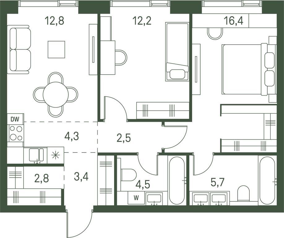 2-BD Apartment Sale, 64.6 sq. m. at Moments, Volokolamskoye Highway, 28, Moscow, Russia #1 2-BD Apartment Sale, 64.6 sq. m. at Moments, Volokolamskoye Highway, 28, Moscow, Russia #1