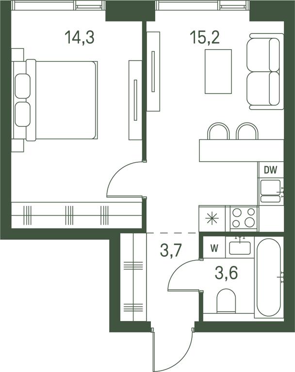 1-BD Apartment Sale, 36.8 sq. m. at Moments, Volokolamskoye Highway, 28, Moscow, Russia #2 1-BD Apartment Sale, 36.8 sq. m. at Moments, Volokolamskoye Highway, 28, Moscow, Russia #2