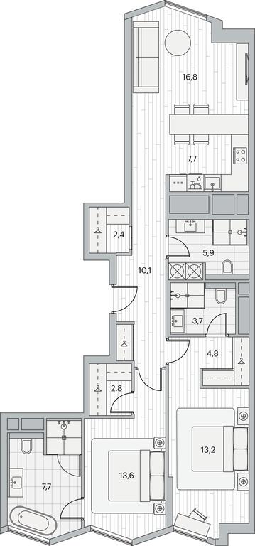 2-BD Apartment Sale, 91.5平方米 at Beregovoy, Beregovoy Drive, 2, Moscow, Russia #1 2-BD Apartment Sale, 91.5平方米 at Beregovoy, Beregovoy Drive, 2, Moscow, Russia #1