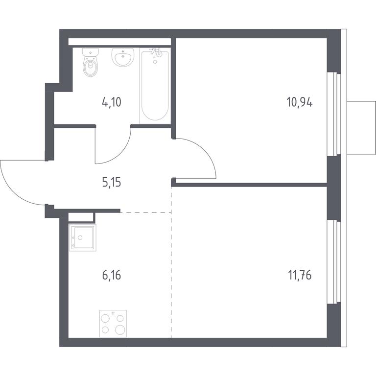 Apartment Sale, 38.11 sq. m. at Gorki Park, Shkolnaya ulitsa, 2, derevnya Korobovo, Leninskiy City District, Moscow Region, Russia #1