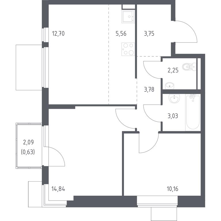 1-BD Apartment Sale, 56.7 sq. m. at Gorki Park, Shkolnaya ulitsa, 2, derevnya Korobovo, Leninskiy City District, Moscow Region, Russia #1 1-BD Apartment Sale, 56.7 sq. m. at Gorki Park, Shkolnaya ulitsa, 2, derevnya Korobovo, Leninskiy City District, Moscow Region, Russia #1