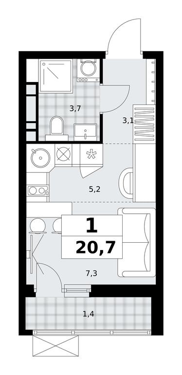 Apartment Sale, 20.7 sq. m. at Skandinaviya, Skandinaviya Residential Complex, Sosenskoye Settlement, Moscow, Russia #1 Apartment Sale, 20.7 sq. m. at Skandinaviya, Skandinaviya Residential Complex, Sosenskoye Settlement, Moscow, Russia #1