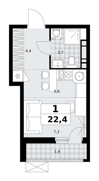 Apartment Sale, 22.4平方米 at Skandinaviya, Skandinaviya Residential Complex, Sosenskoye Settlement, Moscow, Russia #1 Apartment Sale, 22.4平方米 at Skandinaviya, Skandinaviya Residential Complex, Sosenskoye Settlement, Moscow, Russia #1
