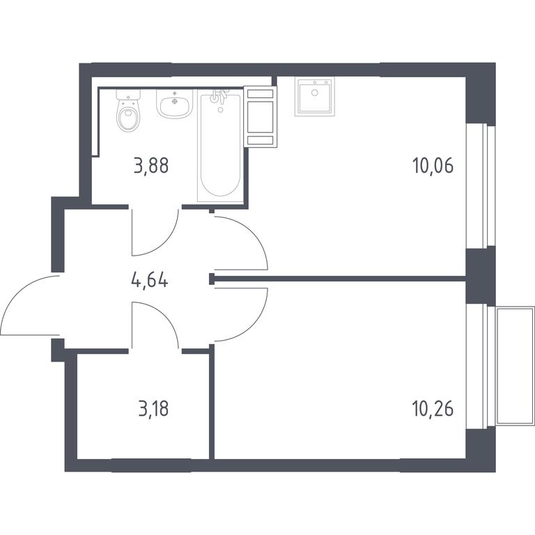 Apartment Sale, 32.02 sq. m. at Tomilino Park, 1-y kvartal, posyolok Zhilino-1, Lubertsy City District, Moscow Region, Russia #1 Apartment Sale, 32.02 sq. m. at Tomilino Park, 1-y kvartal, posyolok Zhilino-1, Lubertsy City District, Moscow Region, Russia #1