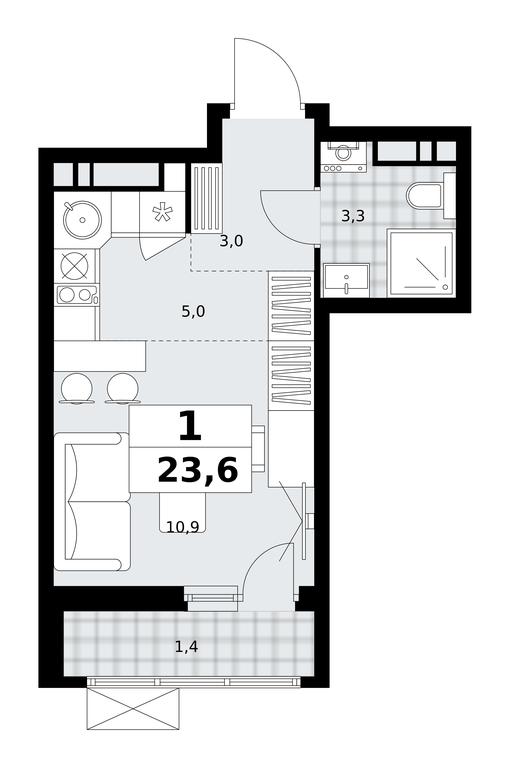 Apartment Sale, 23.6 sq. m. at Skandinaviya, Skandinaviya Residential Complex, Sosenskoye Settlement, Moscow, Russia #1