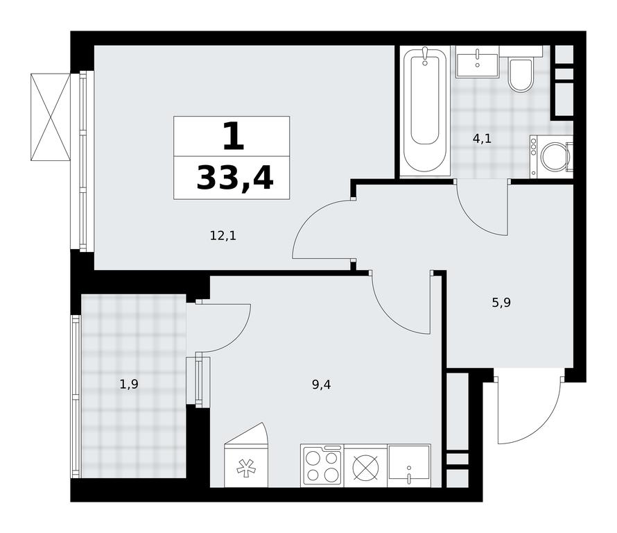 Apartment Sale, 33.4平方米 at Skandinaviya, Skandinaviya Residential Complex, Sosenskoye Settlement, Moscow, Russia #2 Apartment Sale, 33.4平方米 at Skandinaviya, Skandinaviya Residential Complex, Sosenskoye Settlement, Moscow, Russia #2