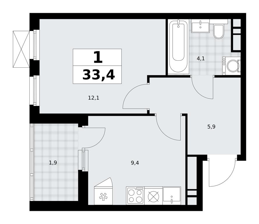 Apartment Sale, 33.4 sq. m. at Skandinaviya, Skandinaviya Residential Complex, Sosenskoye Settlement, Moscow, Russia #2