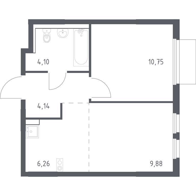 Apartment Sale, 35.13 sq. m. at Prigorod Lesnoe, Molodyozhny bulvar, 6, derevnya Misaylovo, Leninskiy City District, Moscow Region, Russia #1