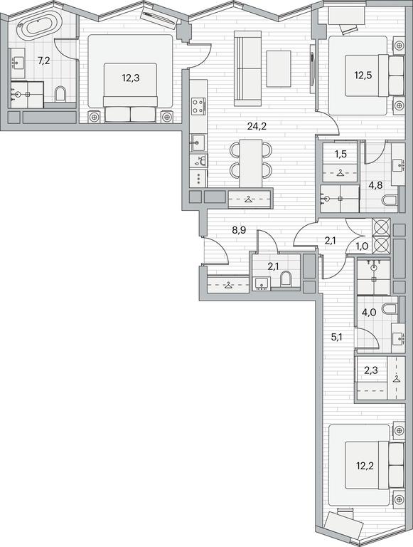 3-BD Apartment Sale, 100.7 sq. m. at Beregovoy, Beregovoy Drive, 2, Moscow, Russia #1 3-BD Apartment Sale, 100.7 sq. m. at Beregovoy, Beregovoy Drive, 2, Moscow, Russia #1