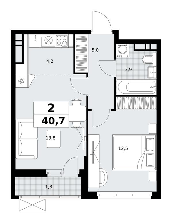 1-BD Apartment Sale, 40.7 sq. m. at Skandinaviya, Skandinaviya Residential Complex, Sosenskoye Settlement, Moscow, Russia #1