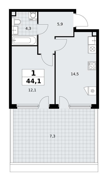 Apartment Sale, 44.1 sq. m. at Skandinaviya, Skandinaviya Residential Complex, Sosenskoye Settlement, Moscow, Russia #2 Apartment Sale, 44.1 sq. m. at Skandinaviya, Skandinaviya Residential Complex, Sosenskoye Settlement, Moscow, Russia #2