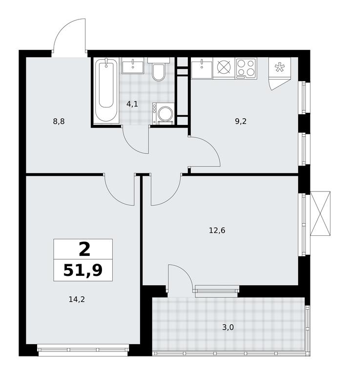 1-BD Apartment Sale, 51.9 sq. m. at Skandinaviya, Skandinaviya Residential Complex, Sosenskoye Settlement, Moscow, Russia #2 1-BD Apartment Sale, 51.9 sq. m. at Skandinaviya, Skandinaviya Residential Complex, Sosenskoye Settlement, Moscow, Russia #2