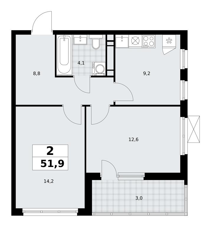 1-BD Apartment Sale, 51.9 sq. m. at Skandinaviya, Skandinaviya Residential Complex, Sosenskoye Settlement, Moscow, Russia #1 1-BD Apartment Sale, 51.9 sq. m. at Skandinaviya, Skandinaviya Residential Complex, Sosenskoye Settlement, Moscow, Russia #1