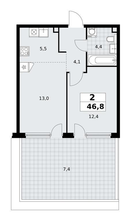1-BD Apartment Sale, 46.8 sq. m. at Skandinaviya, Skandinaviya Residential Complex, Sosenskoye Settlement, Moscow, Russia #1 1-BD Apartment Sale, 46.8 sq. m. at Skandinaviya, Skandinaviya Residential Complex, Sosenskoye Settlement, Moscow, Russia #1