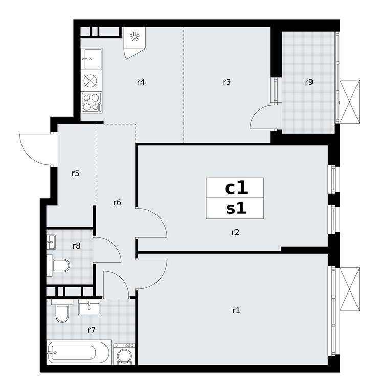 2-BD Apartment Sale, 64.6平方米 at Skandinaviya, Skandinaviya Residential Complex, Sosenskoye Settlement, Moscow, Russia #1