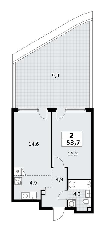 1-BD Apartment Sale, 53.7平方米 at Skandinaviya, Skandinaviya Residential Complex, Sosenskoye Settlement, Moscow, Russia #1