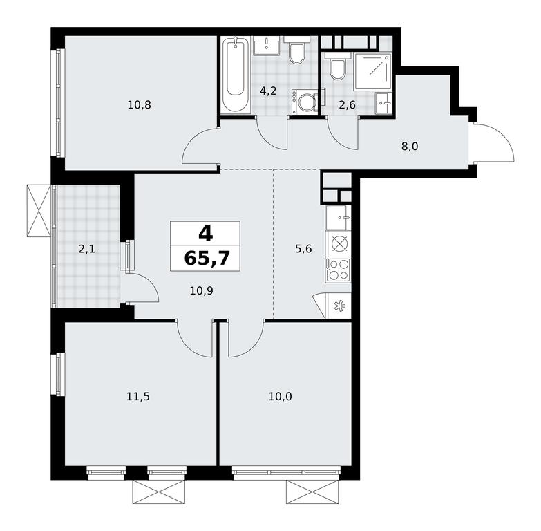 3-BD Apartment Sale, 65.7 sq. m. at Skandinaviya, Skandinaviya Residential Complex, Sosenskoye Settlement, Moscow, Russia #2 3-BD Apartment Sale, 65.7 sq. m. at Skandinaviya, Skandinaviya Residential Complex, Sosenskoye Settlement, Moscow, Russia #2
