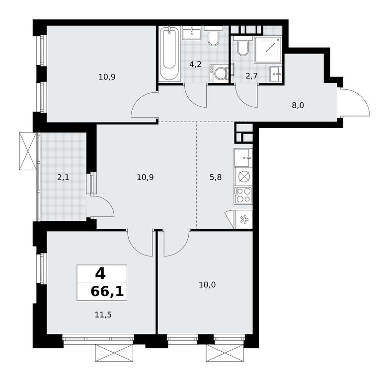 3-BD Apartment Sale, 66.1 sq. m. at Skandinaviya, Skandinaviya Residential Complex, Sosenskoye Settlement, Moscow, Russia #2 3-BD Apartment Sale, 66.1 sq. m. at Skandinaviya, Skandinaviya Residential Complex, Sosenskoye Settlement, Moscow, Russia #2